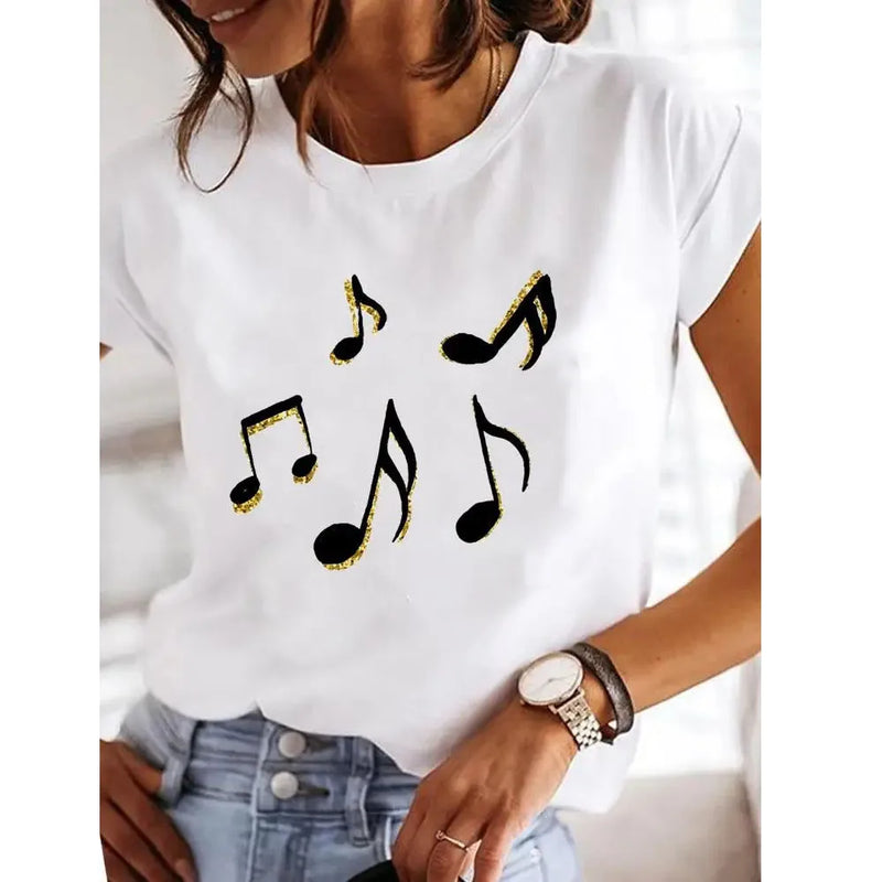 Camiseta Feminina Estampada com Coração –  Casual e Divertida para o Verão