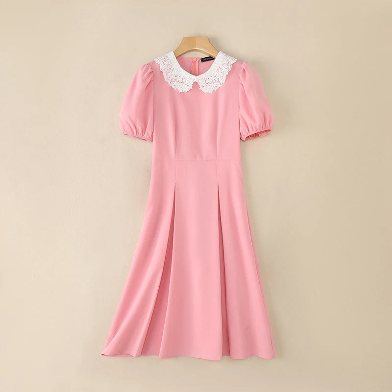 025 ZANZEA Vestido Feminino Estiloso para Festa – Vestido Elegante de Verão com Manga Bufante Curta, Modelo para Trabalho/Escritório, Vestido Plissado, Sundress Midi em Linha A.