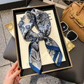Lenço Feminino Quadrado 70cm – Seda Sintética Luxo com Estampa de Gaivota