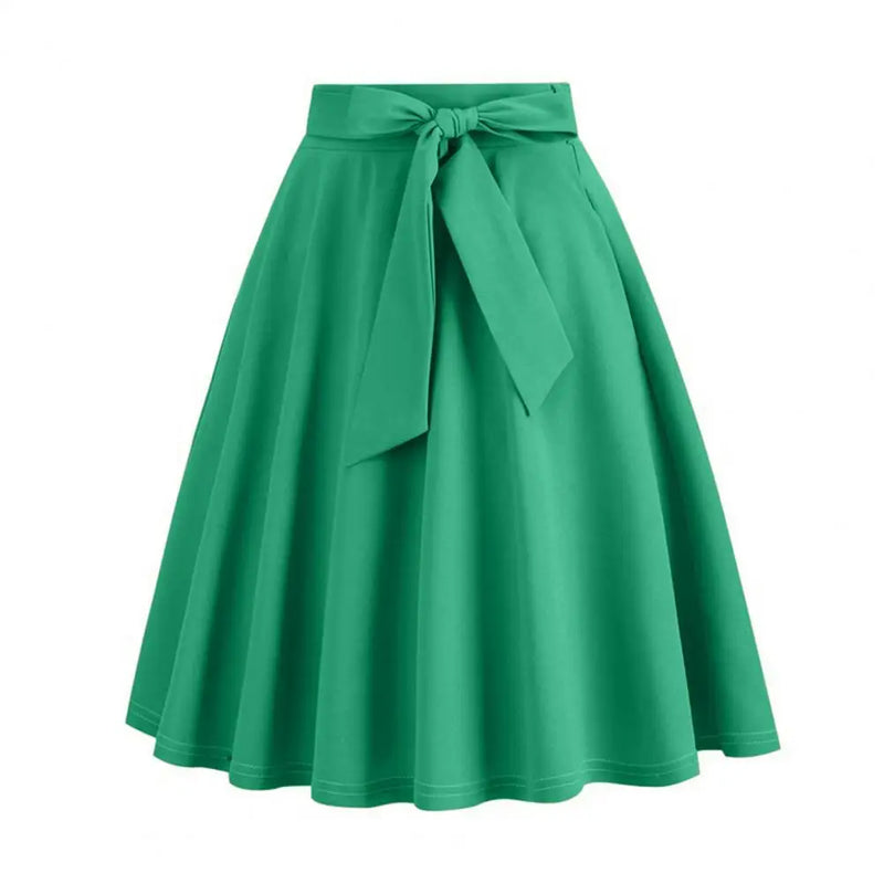 Saia Vintage Feminina – Estilo Swing Pin-Up, Cintura Alta, Casual e Elegante