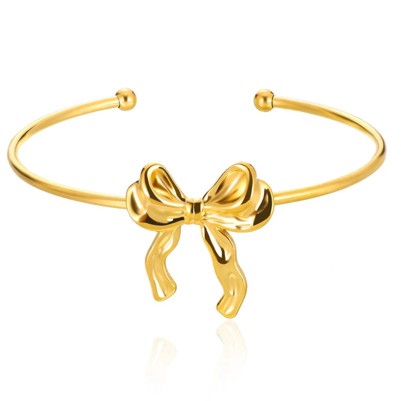 Bracelete Feminino Clássico com Padrão Relevo – Pulseira Cuff em Aço Inoxidável Dourado, Presente Elegante