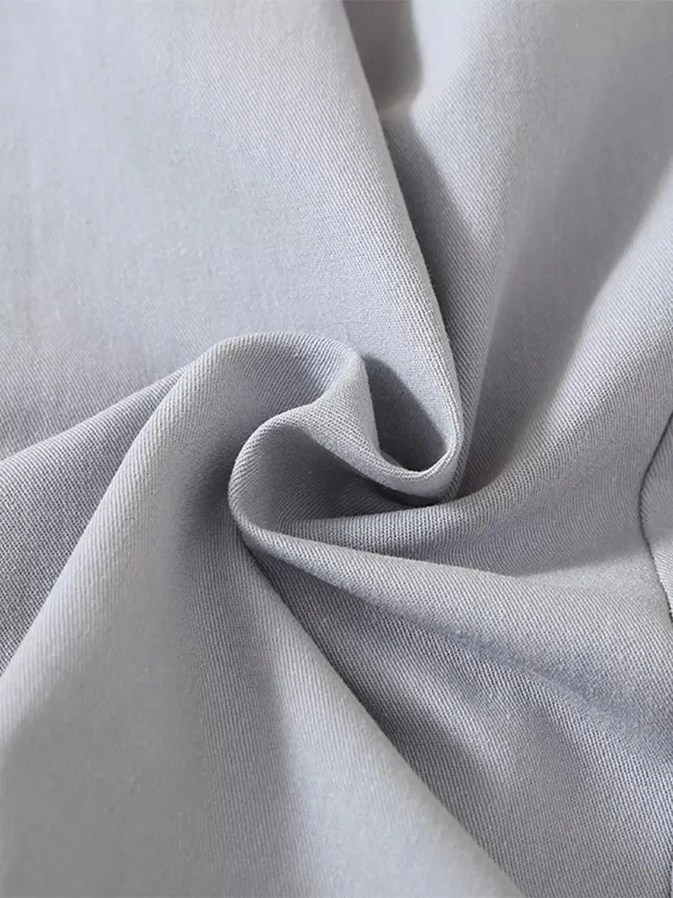 Saia Midi Feminina – Cintura Alta, Botões e Plissada Estilo Coreano