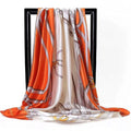 Lenço Quadrado Feminino 90x90cm – Cetim Toque de Seda, Estampado Fashion, Echarpe/Scarf/ Bandana de Luxo
