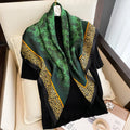 Lenço Quadrado Feminino 90x90cm – Estilo Luxo, Seda Imitada, Grande Shawl/Headband/Foulard/Bandana/Hijab